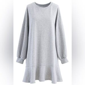 Chicwish Gray Long Sleeve Dress